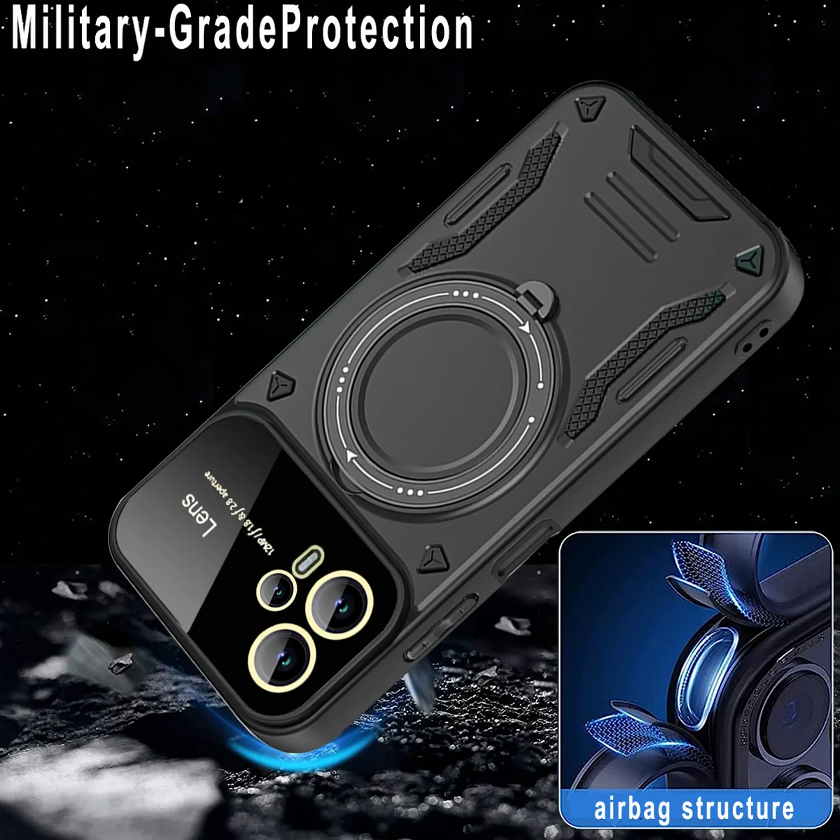 Armadura magnética a prueba de golpes, funda de teléfono con soporte para Motolola G84 G60 G54 G53 G34 G32 G30 G24 G22 G20 G14 G13 G10 G04 E22 E20 E13