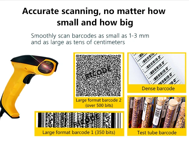Effon TH23 Industrial CMOS 2D Handheld COM/USB Barcode Scanner Supports DPM Metal Code Spray Printing Logistics Stock
