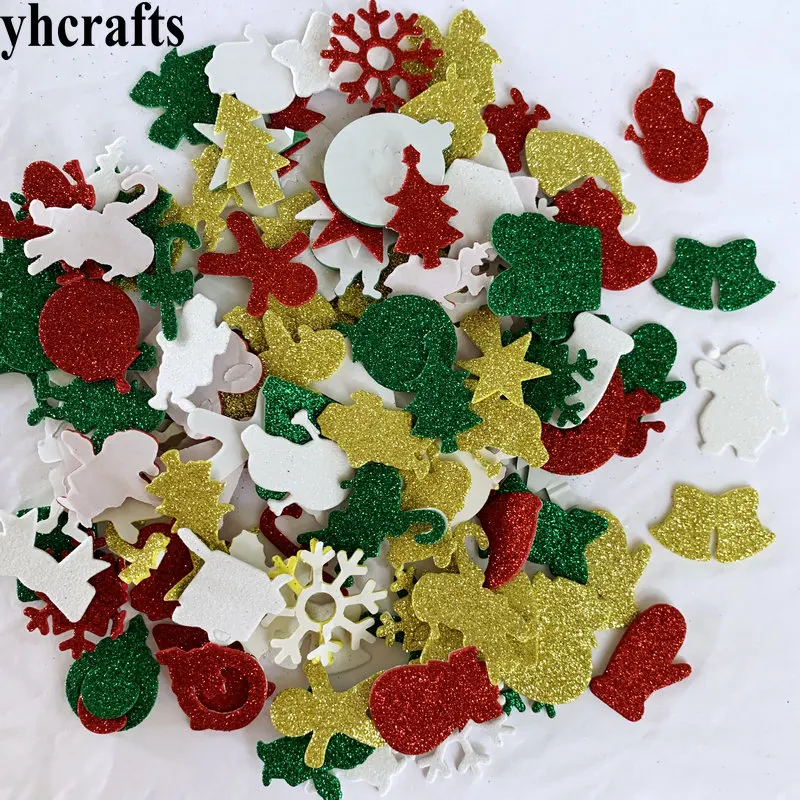 1 Túi/lô. Pha Long Lanh Hoa Tuyết Cây Giáng Sinh Xốp Dán Quà Giáng Handwork Trẻ Em Tự Làm Đồ Chơi Đầu Học Tập Đồ Chơi Giáo Dục OEM