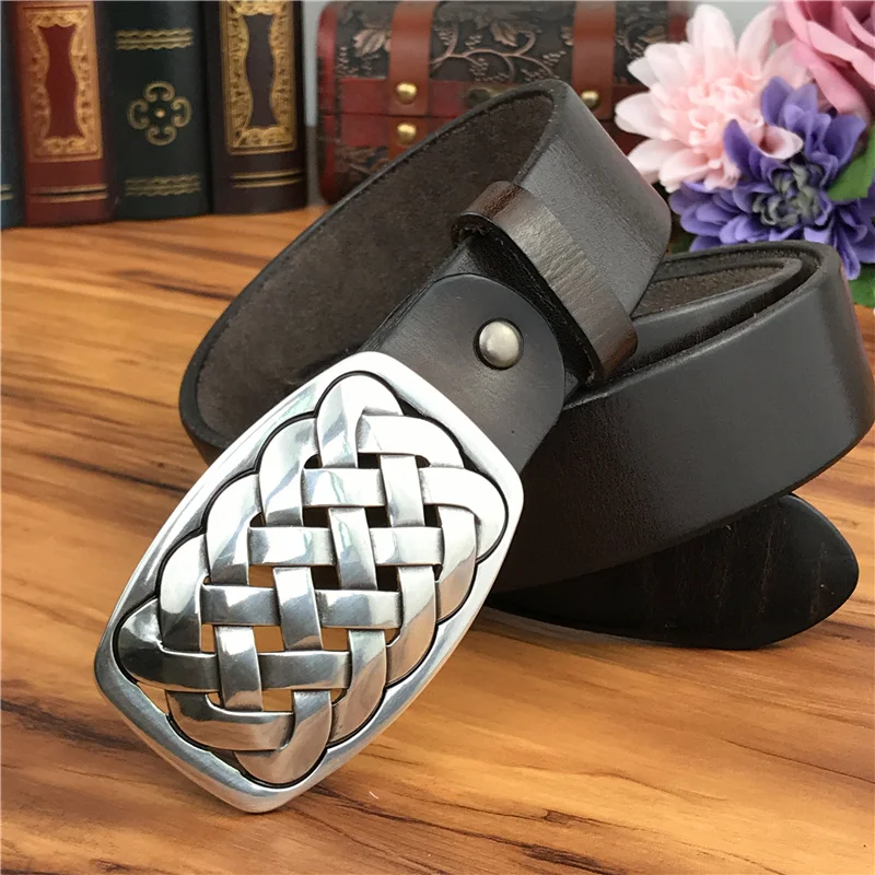 3.8cm Top Geauine Leather Belt Without Buckle Man Belt Ceinture Homme Mens Leather Belts Without Buckles For Men 105-125CM SP05