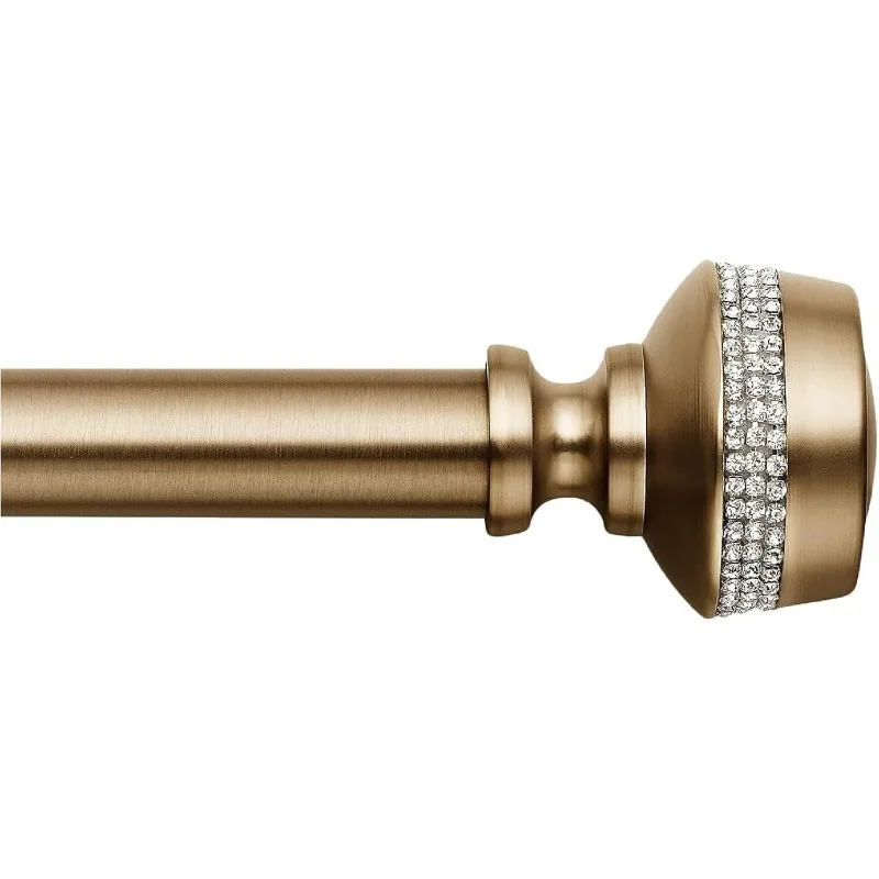

HOME. Premium Collection 1 1/8" Diameter Curtain Rod Set with Brilliant Urn Curtain Rod Finials,Fits 144” to 240” Window