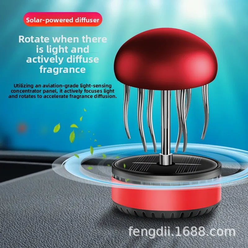 Solar Jellyfish Rotating Aromatherapy Car Perfume Creative Design of Long Lasting Fragrance Car