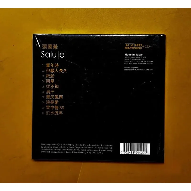 Leslie Cheung 《Salute》 Pop Music CD Album Walkman Car Record Gift Box Party Music Collectible Car Stereo Gift for Music Lovers