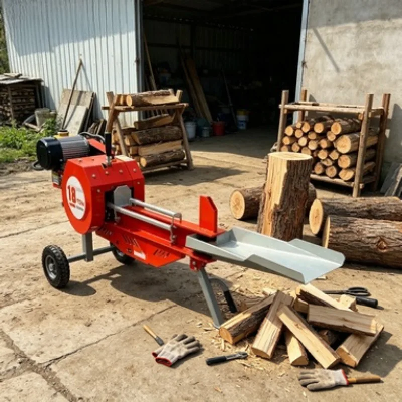 Portable Electric Log Splitter Hydraulic Wood Splitter Lightweight Firewood Processor Machine for Home Garden Outdoor Use