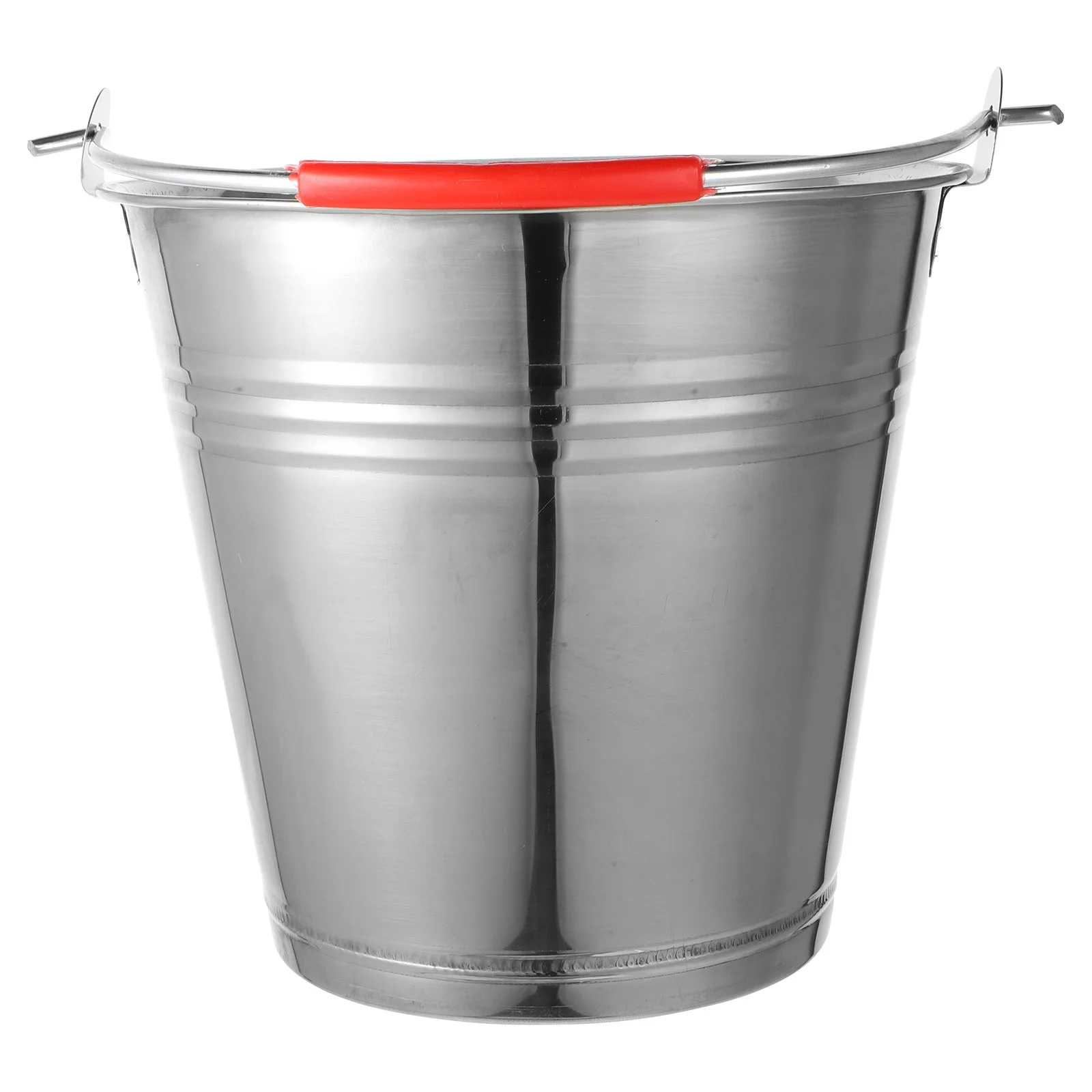 

Trash Can with Lid Iron Bucket Ice Thicken Silver Open Fire Accessories Grease Storage