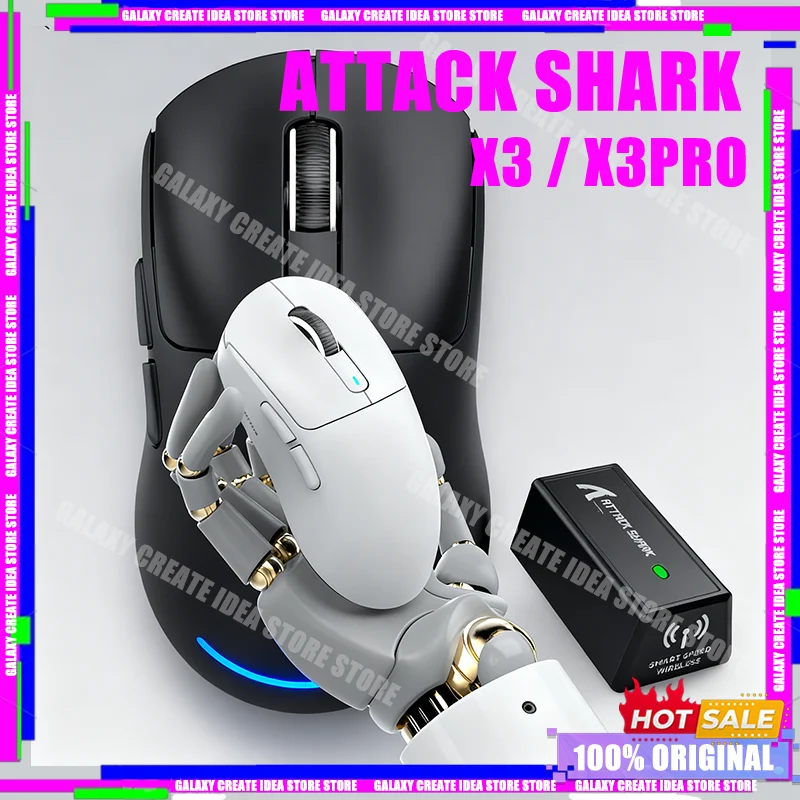 

New Attack Shark X3 X3Pro Wireless Tri-Mode Gaming Mouse 26K DPI PAW3395 Computer Gaming Peripherals CSGO Valorant Office Gifts