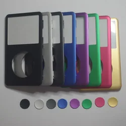 Per iPod 6th Classic Gold Black Silver Grey Aqua Red light Purple Green Blue Front cover pannello in metallo con finestra in vetro a bottone