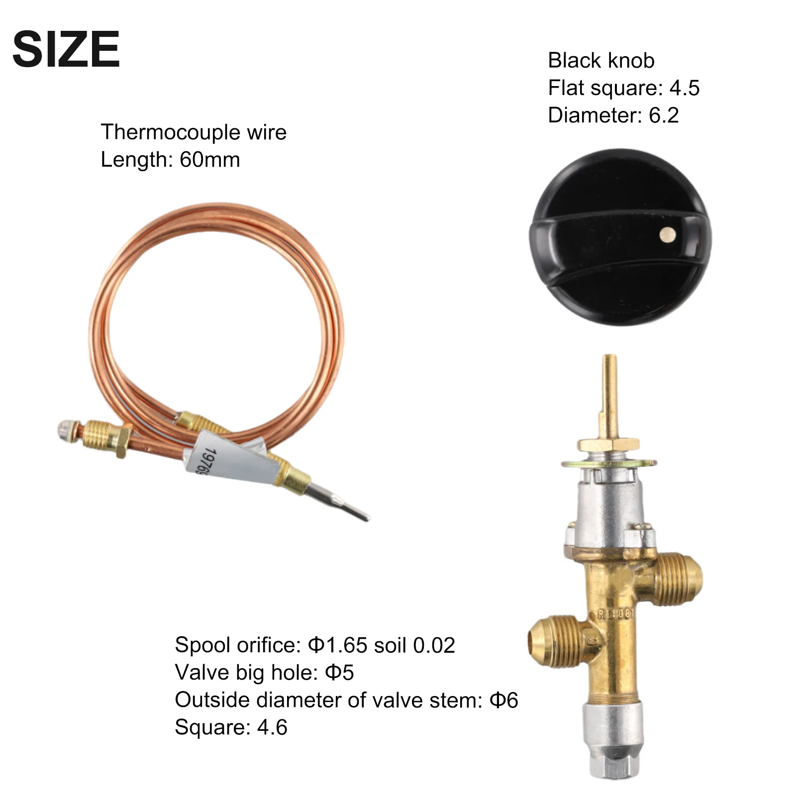 Bronze Silver Black Gas Stove Control Kit Optimal Safety Stoves And Grills Sturdy Construction Thermocouple Included