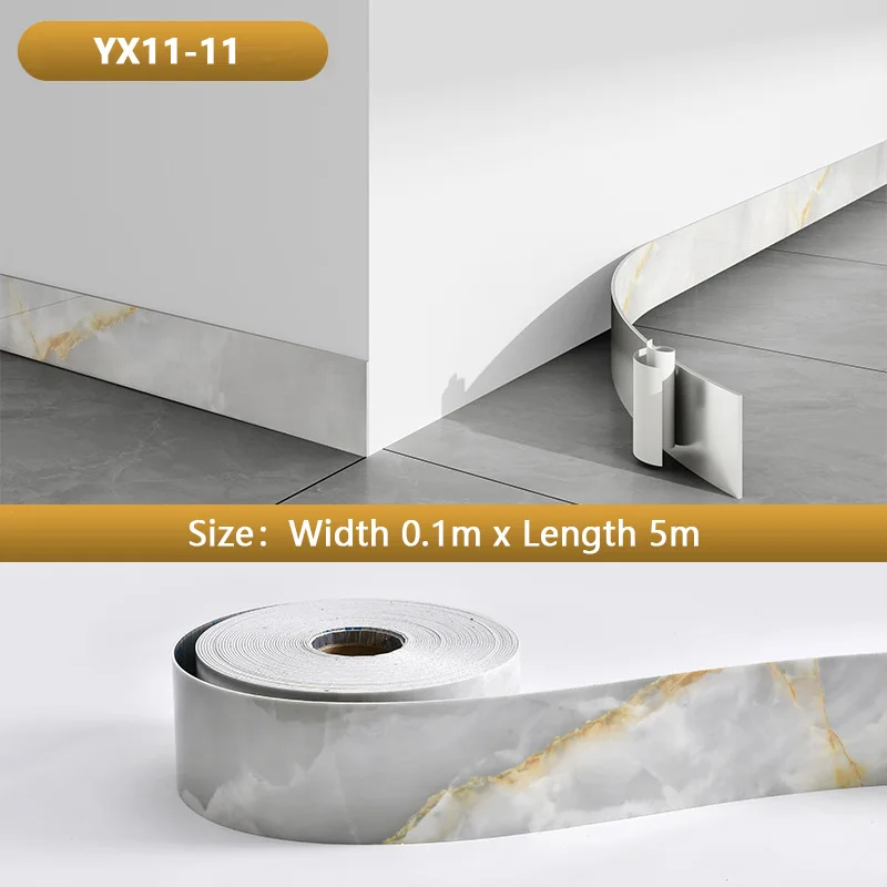 10m Self-adhesive Wood Grain Skirting Line Waistline Waveguide Line Door Frame Edge Bonding Window Sill Waterproof Wall Sticker