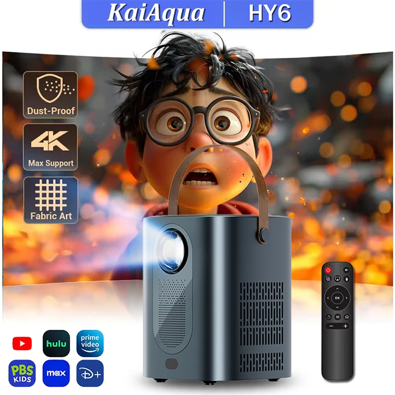 2025New HY6 Android 9.0 Projetor 4K Projetor de foco de elétrons Wifi6 BT5.0 Projetor LED 4K Full HD Projetor de home theater