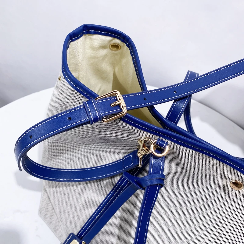 Large Capacity Canvas Tote Bags For Women Luxury Designer Handbag Purse 2025 New In Button Sequined Top Handle Underarm Shoulder