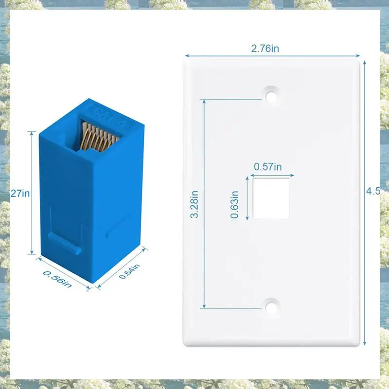 لوحة حائط إيثرنت جديدة مكونة من 4 منافذ، RJ45 Cat6 أنثى إلى أنثى جاك لوحات وجه مقرنة مضمنة، منفذ واحد