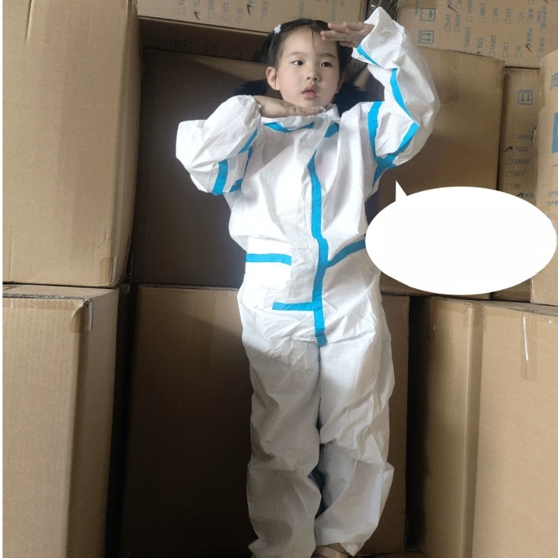 PP+PE Membrane Seam‑Taped Isolation Coverall, Hooded Disposable Full‑Body Protective Jumpsuit with Individual Package for Work