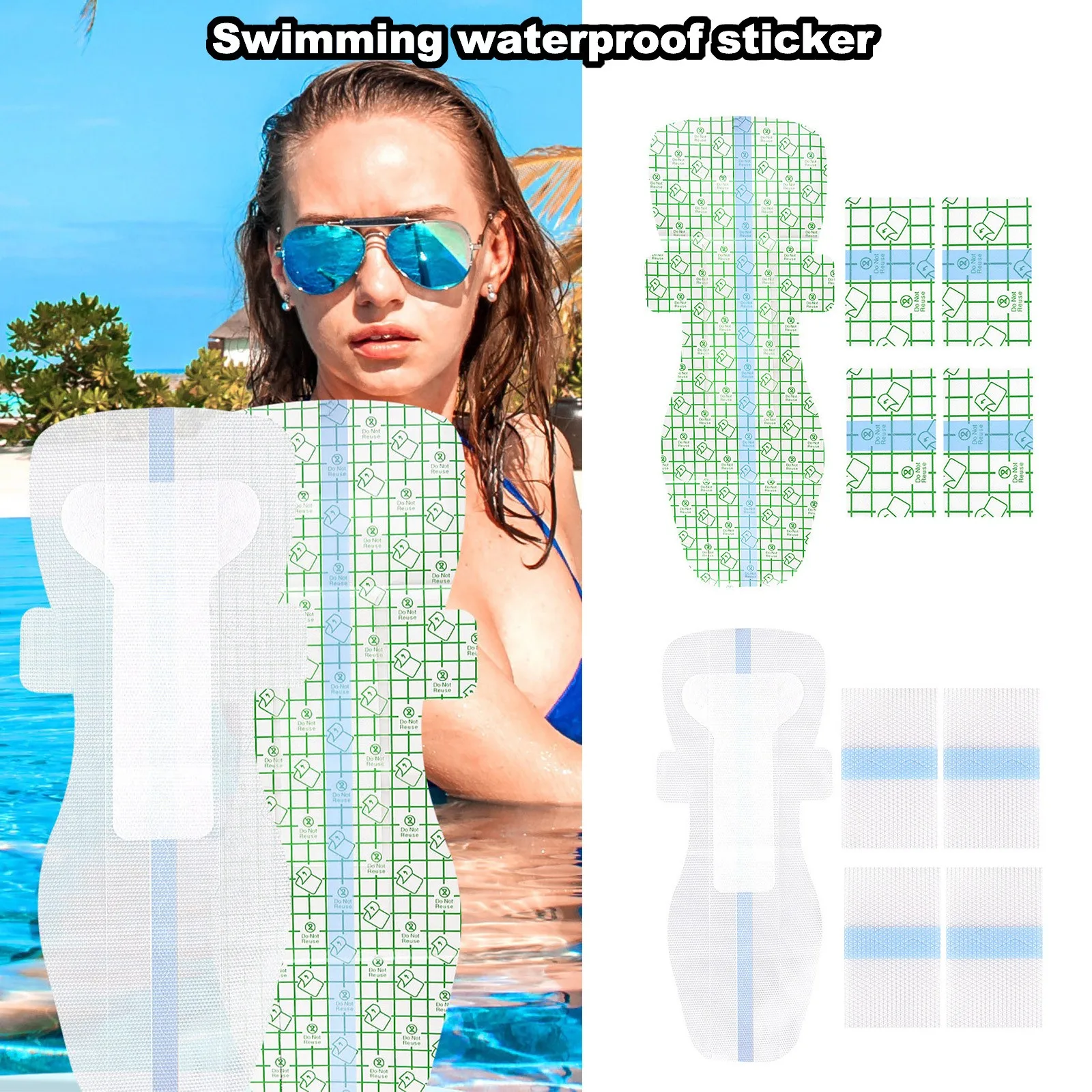 240mm Invisible Silicone Waterproof Stickers for Swimming Reusable Intimate Care Patches for Beach Activities 4 core replacement