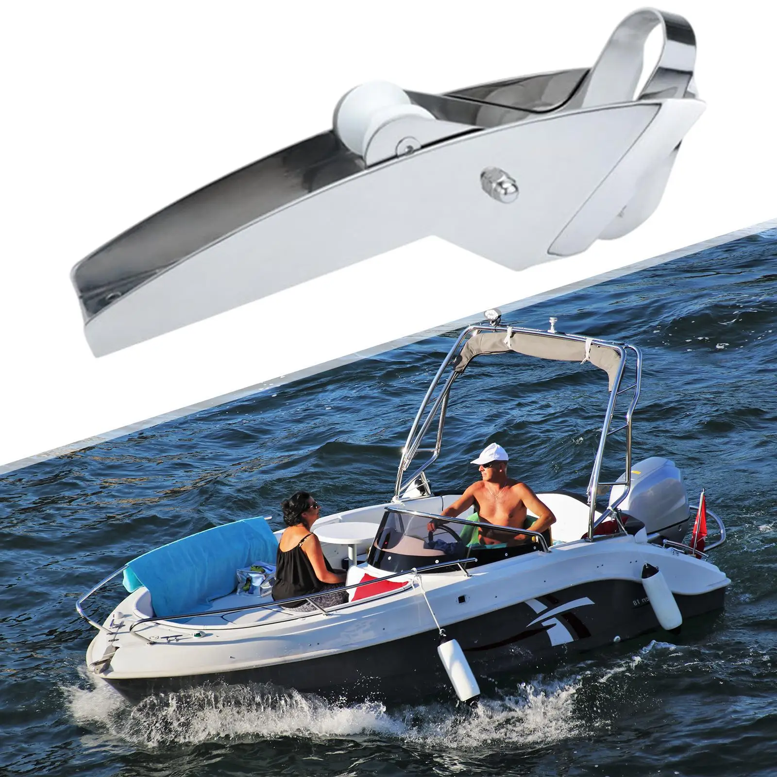 

Boat Bow Anchor Roller Support Practical Accessory Easy Installation Hardware Holder with Double Rollers Marine Anchor Roller