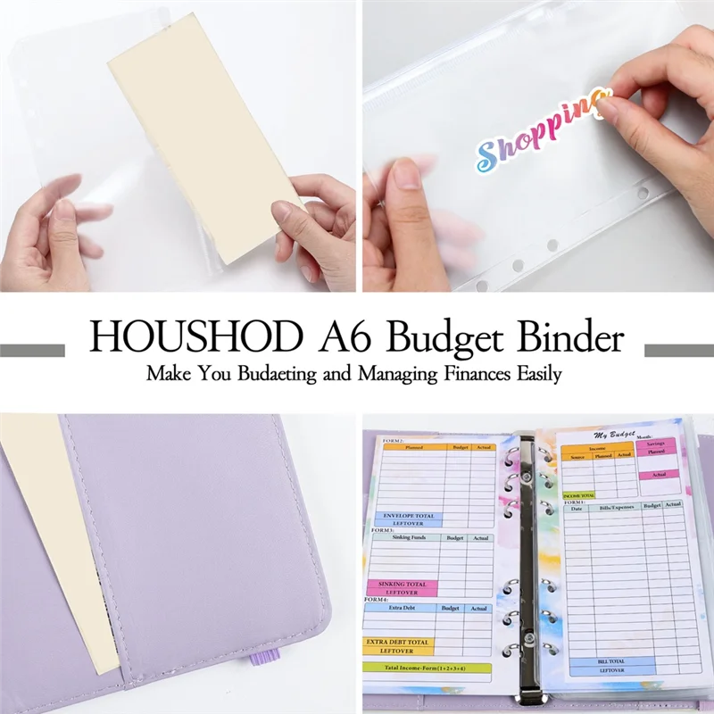 

A6 градиентная папка-макарон, ручная книга, записная книжка из искусственной кожи с отрывными листами, бюджетная книга с сумкой на молнии