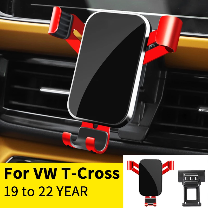 

For Car Cell Phone Holder Air Vent Mount GPS Gravity Navigation Accessories for Volkswagen T-Cross 2019 to 2022 YEAR