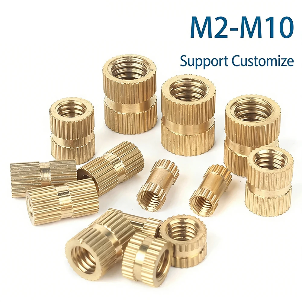 

Латунные врезные гайки M2, M2.5, M3 - M10 для литья под давлением, с накаткой, врезные резьбовые вставки, гайки-врезки, поддержка индивидуального заказа