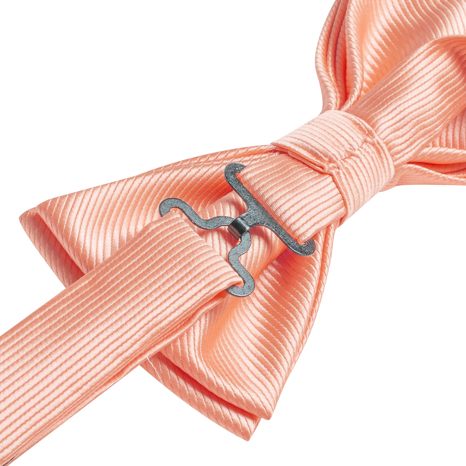 Hi-Tie Orange Tangerine Silk Mens Bow Tie Hankerchief Cufflinks Set Pre-tied Butterfly Knot Bowtie for Male Wedding Business