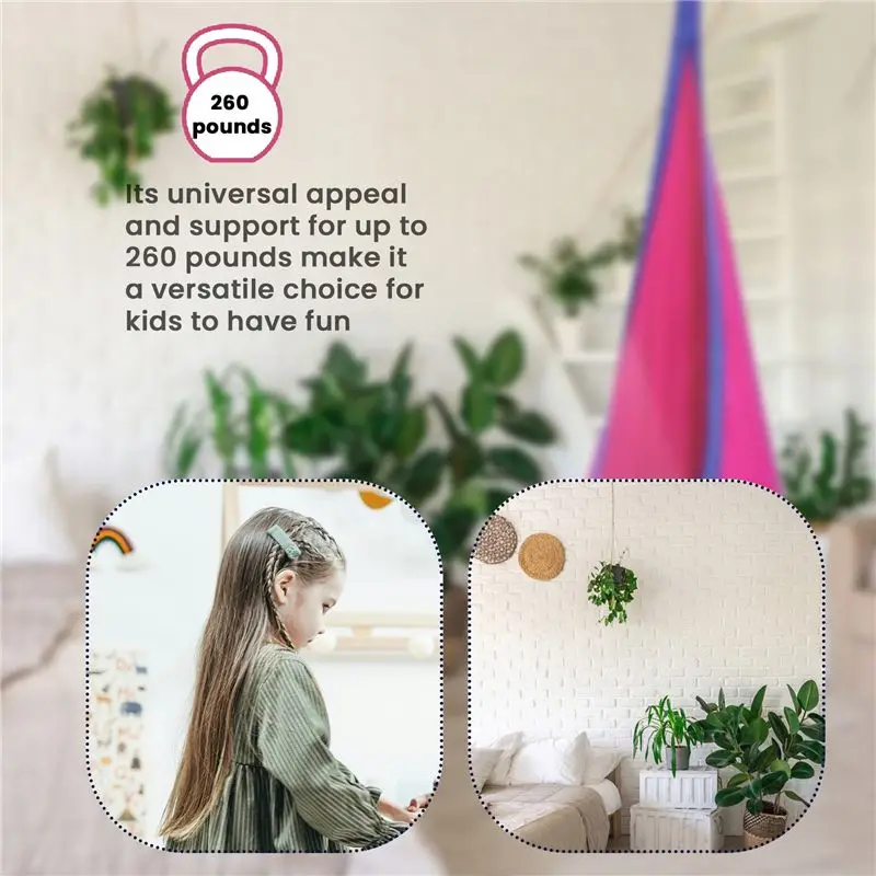 ABWR-Light Up Kids Pod Swing Seat,Therapeutic Sensory Swing,Hug Ceiling Snuggle Swing, Adjustable Fabric Hammock