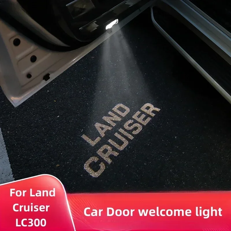 For L-and C-ruiser LC300 2022 2023 Car Door Welcome Light LED Laser High-definition Projection Letter Ghost Shadow Lamp