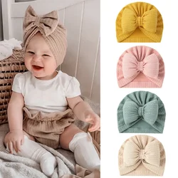 Big Bow Baby Hat Newborn Beanie for Girls Boys Accessories Cotton Toddler Turban Hats Infant Bonnet Kids Cap 0-18M