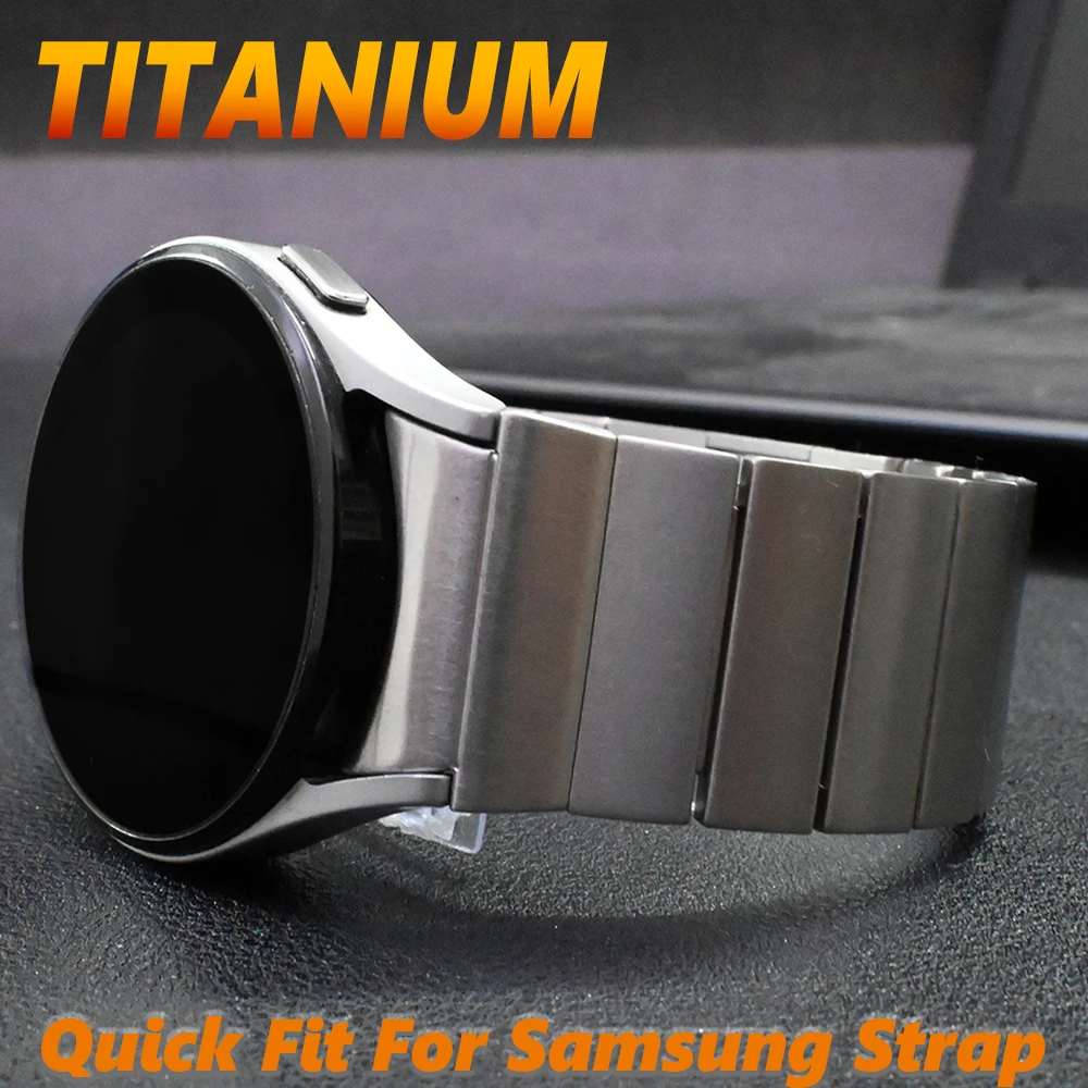 

No Gaps Titanium Bracelet For Samsung Galaxy Watch 6 5 4 40mm 44mm Luxury Curved End Band For Samsung Galaxy FE 6/4ClassicStrap
