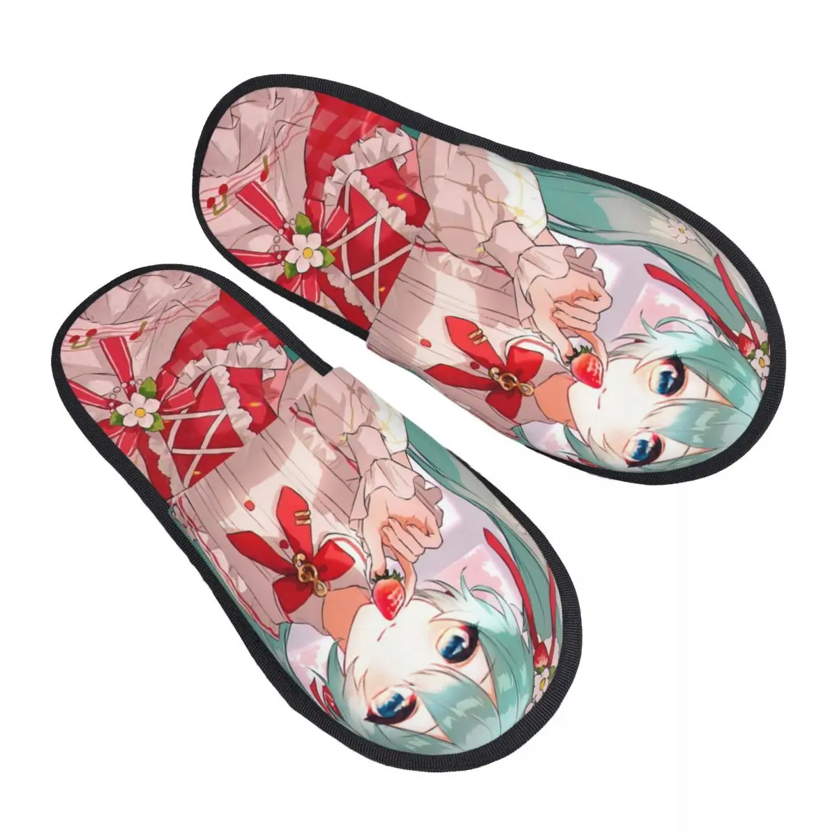 

Custom Anime H-Hatsuned M-Mikus Movie Guest Slippers for Spa Women House Slipper