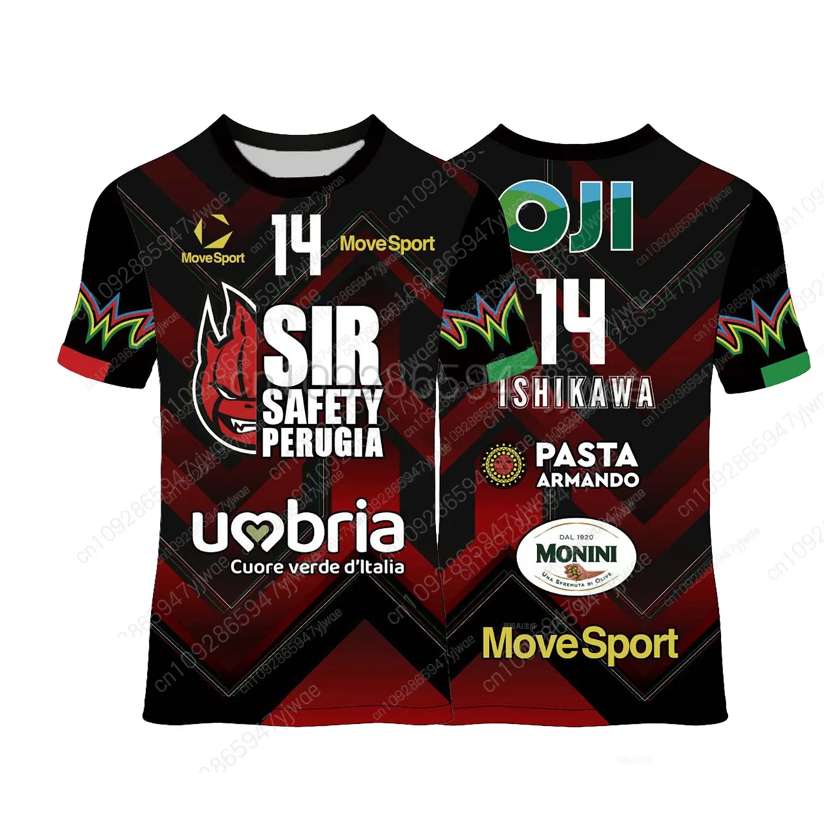 25-26 الرجال السير السلامة Perugia الكرة الطائرة جيرسي تي شيرت رياضي فضفاض وتنفس أعلى 14 Ishikawa و 13 Colaci الكبار قميص مطبوع #1