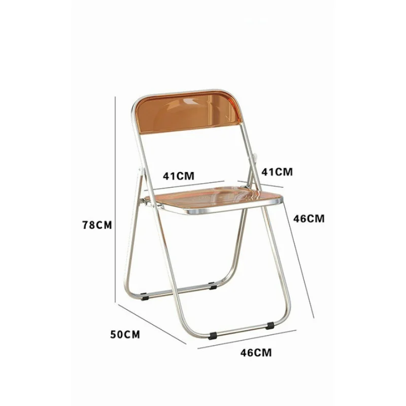 Living Room Chairs Acrylic Transparent Fashion Folding Chairs Coffee Shop Modern Simple Chairs Household Lounge Chairs Furniture