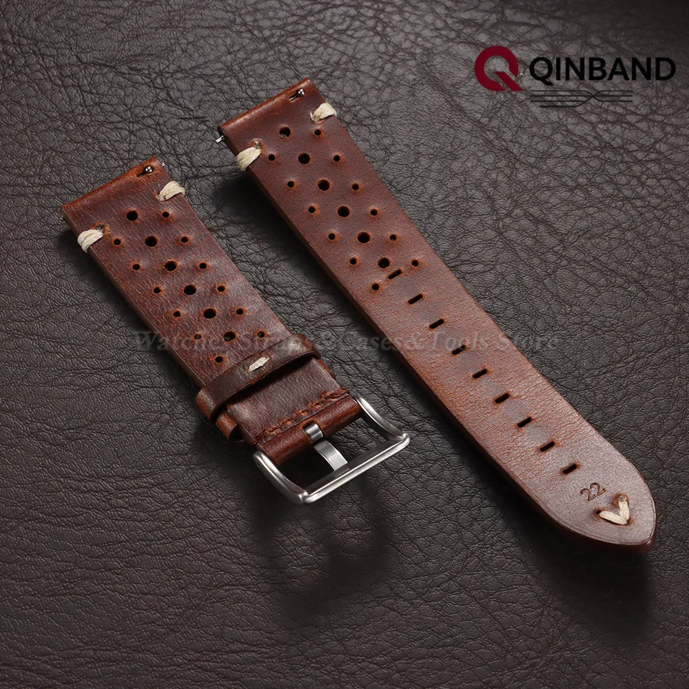 Atmungsaktives Ölwachs-Uhrenarmband aus Rindsleder 20mm 22mm für Samsung Galaxy Watch 7/6/5/4 für Smartwatch-Armband Echtes Leder Handgelenksband – Detail 7