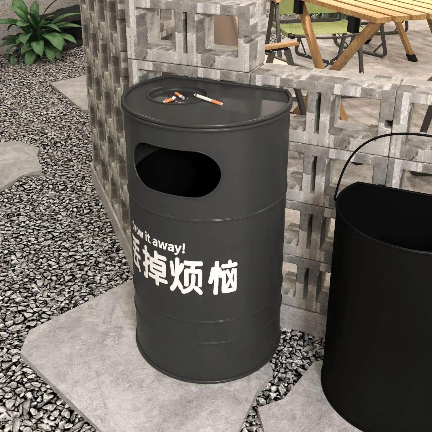 

Outdoor campground Industrial wind oil can Trash can Internet celebrity courtyard Creative gym Retro large smoke extinguisher