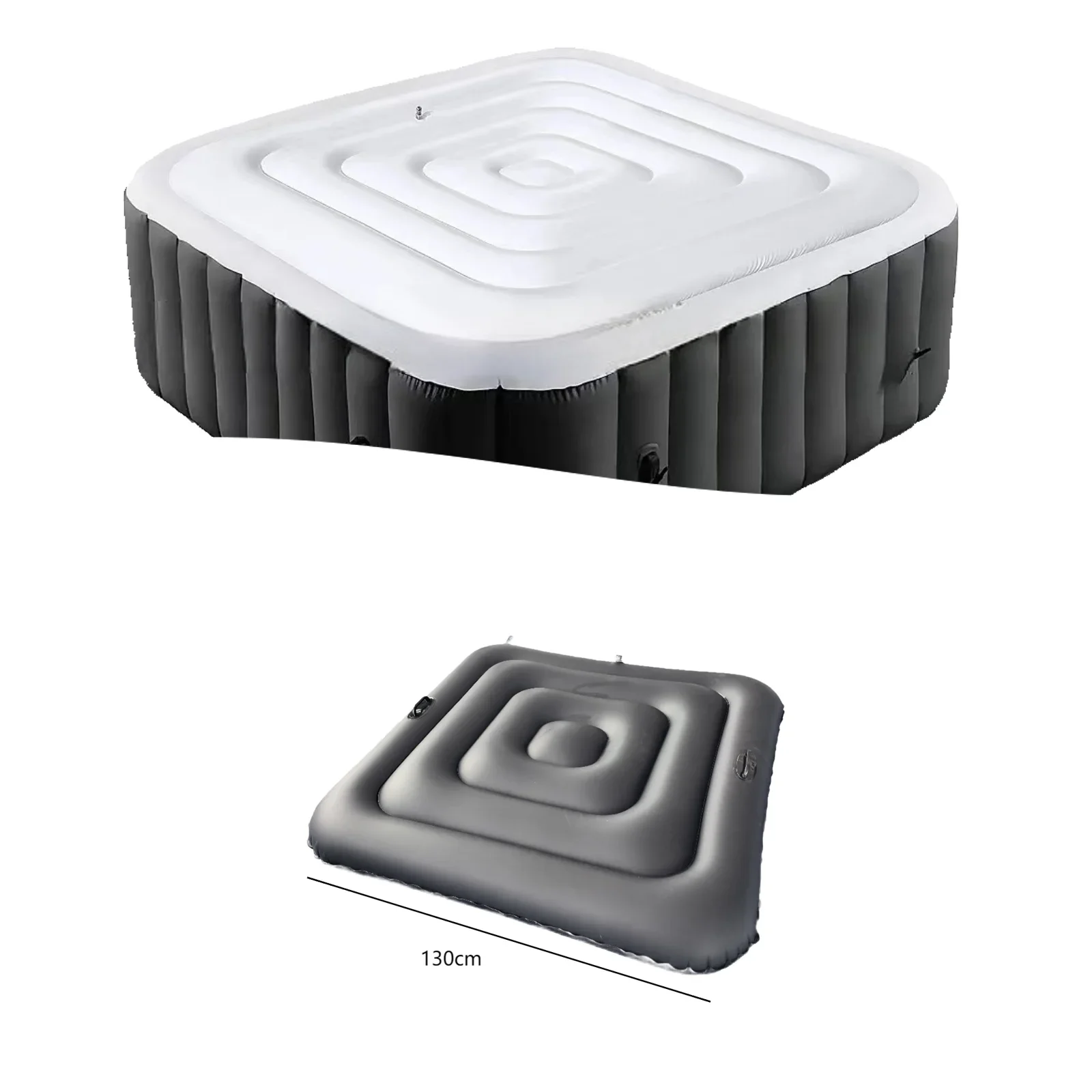 

Черный квадратный 130 см надувной чехол для бассейна, чтобы избежать температуры воды, ПВХ надувной чехол для бассейна, спа-ванна, пылезащитный чехол