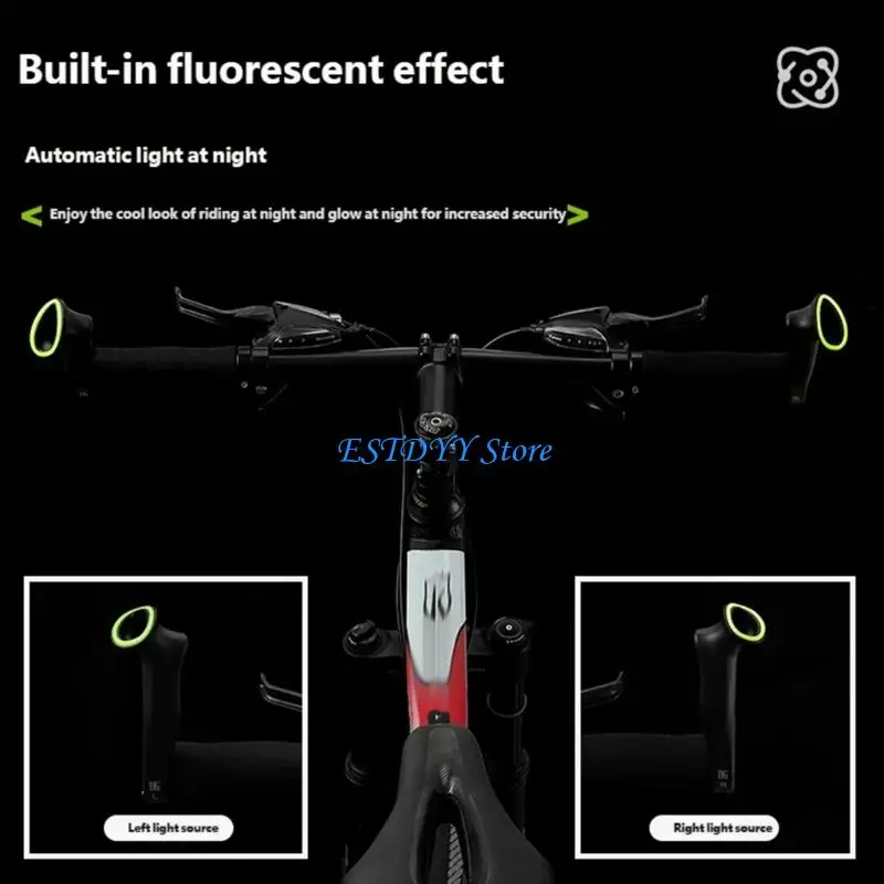 G6DE Light Weight Ergonomic Nonslip Bike Handle Extenders Mountain Bike Deputy Handle Nylon Handle Bar Ends Grips Enduring