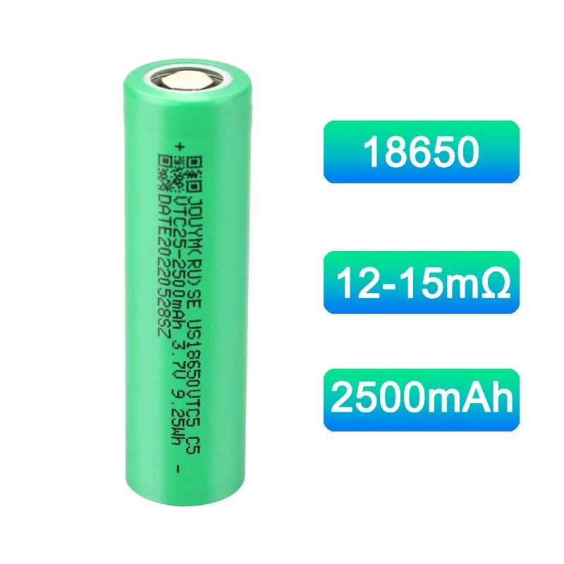 Jouym 18650 Hoge Stroom 30A Ontlading Batterij 2500Mah 10-15mΩ 3.7V Oplaadbare Cell Li-Ion Batterijen