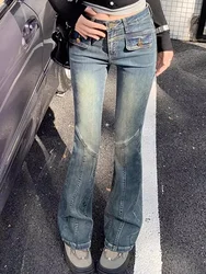Woman New High Waist Fashion Flare Jeans Female Slim Fit Designer Denim Bell Bottom Pants Girls Retro Blue Black Gray Trousers