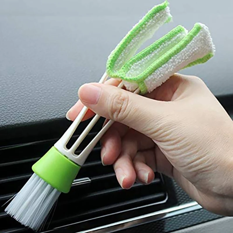 Automotive Supplies Double-Head Air Conditioning Brush Air Outlet Brush Broom Interior Instrument Panel Cleaning Brush