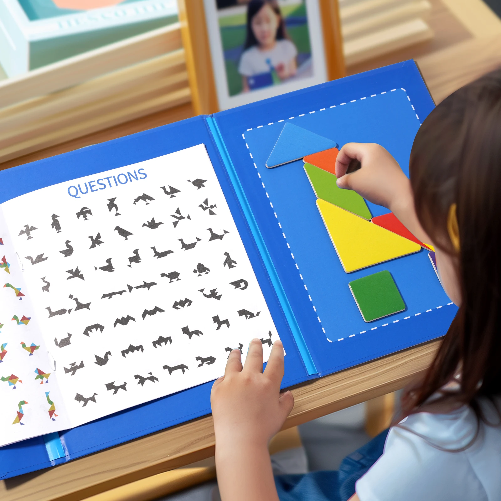 Drewniane puzzle magnetyczne książeczka edukacyjna zabawki dla dzieci niemowląt przenośne do montessori edukacji nauki inteligencji