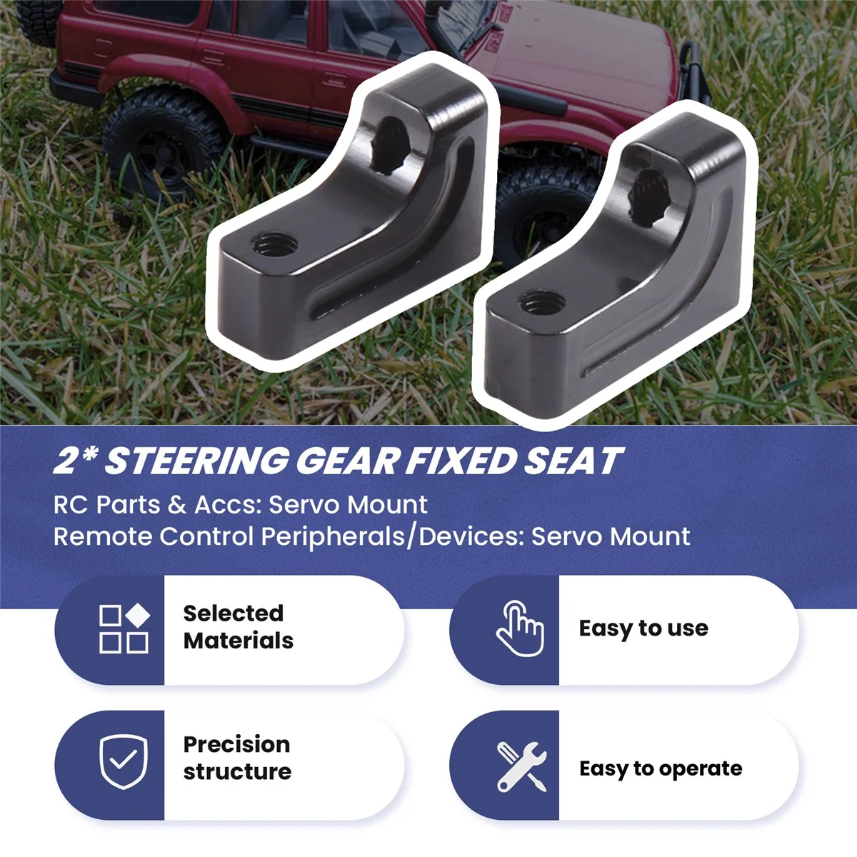 2PCS โลหะ Servo Mount สําหรับ Axial SCX10 CC01 D90 1/10 RC Crawler รถ