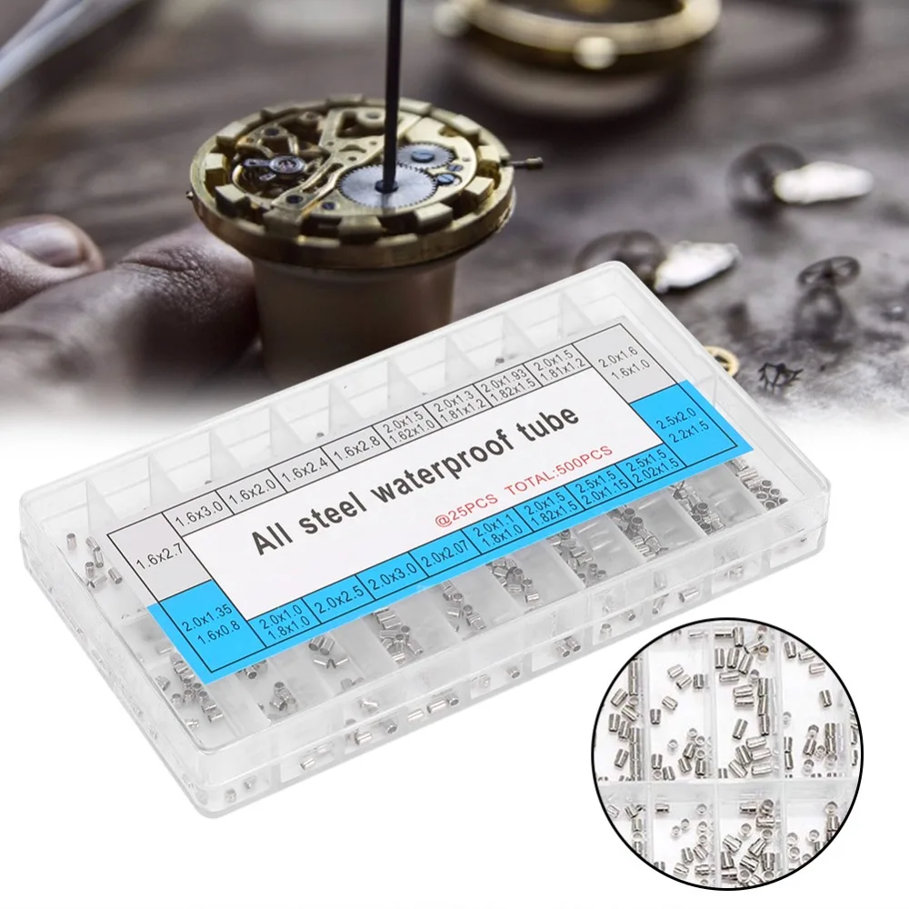 Metal Watch Stem Tube Set Silver 12*6.9cm Watch Crown Sleeve Watch Stem Bushing Kit Wristwatch internal part renovation