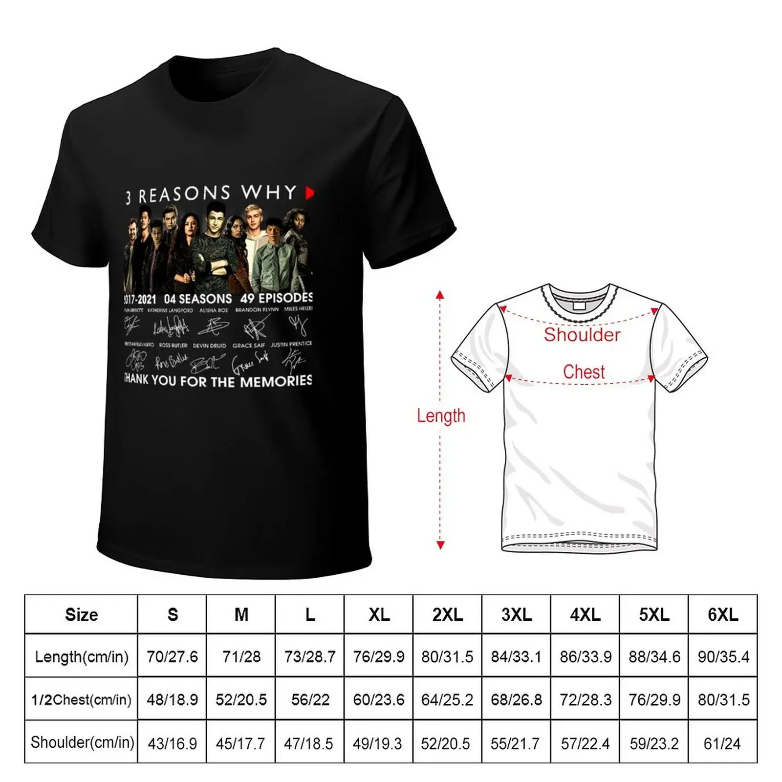 13 Reasons Why Members Signature And Thank You For The Memories Shirt T-Shirt blanks anime clothes workout shirts for men