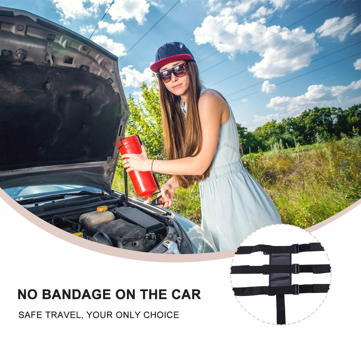 

Ремешок для огнетушителя, черный нейлоновый фиксирующий шнур для чашки фонарика, прочный, износостойкий, простой в установке, подходит для мужчин и женщин