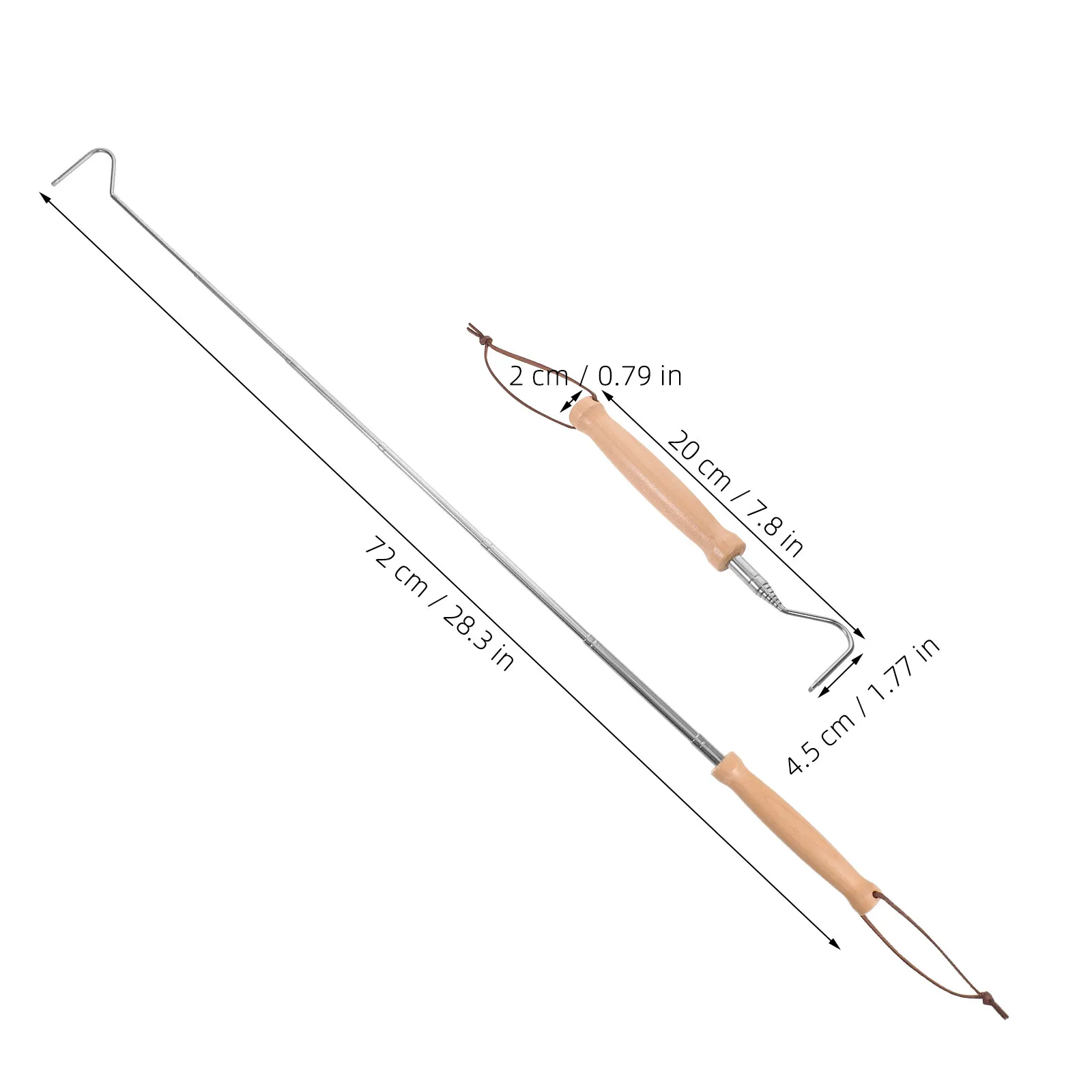 Extendable Fire Pit Poker Stainless Steel Heat Resistant Camping Fireplace Accessory Camp Fire Accessory Outdoor Campfire Tools