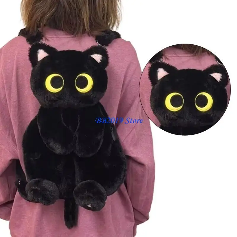Q0KB Kids Short Plush Bag Pack Daily Necessaries Backpack Cartoon Shoulder Bag