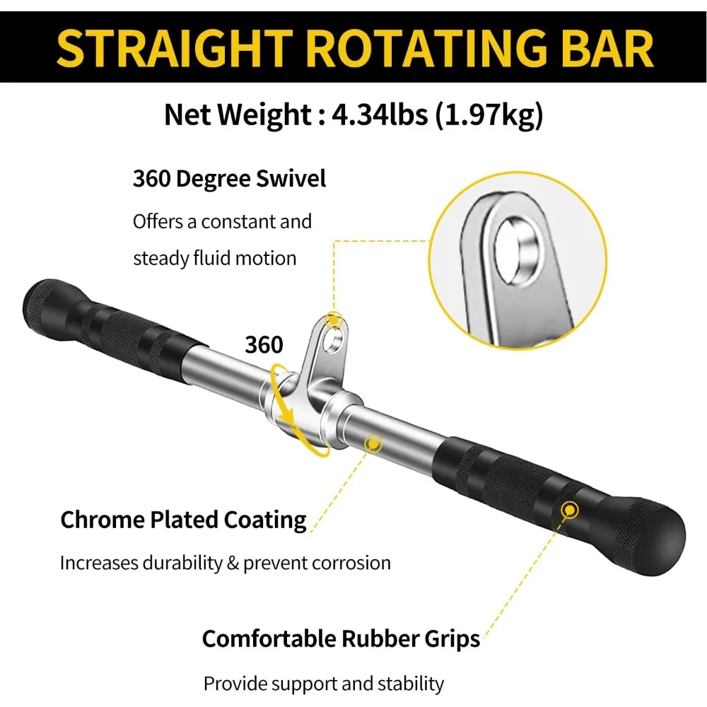 Tricep Press Down Cable Machine Attachment, LAT Pulldown Attachments, Home Gym Accessories, Tricep