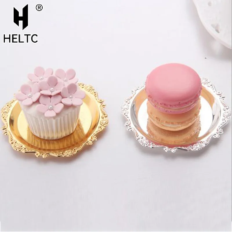 Silver Golden Iron Tray Glossy Plate for Decoration Ornaments Buffet Fruit Cake Party Supplies Dessert Sundries Storage Plates