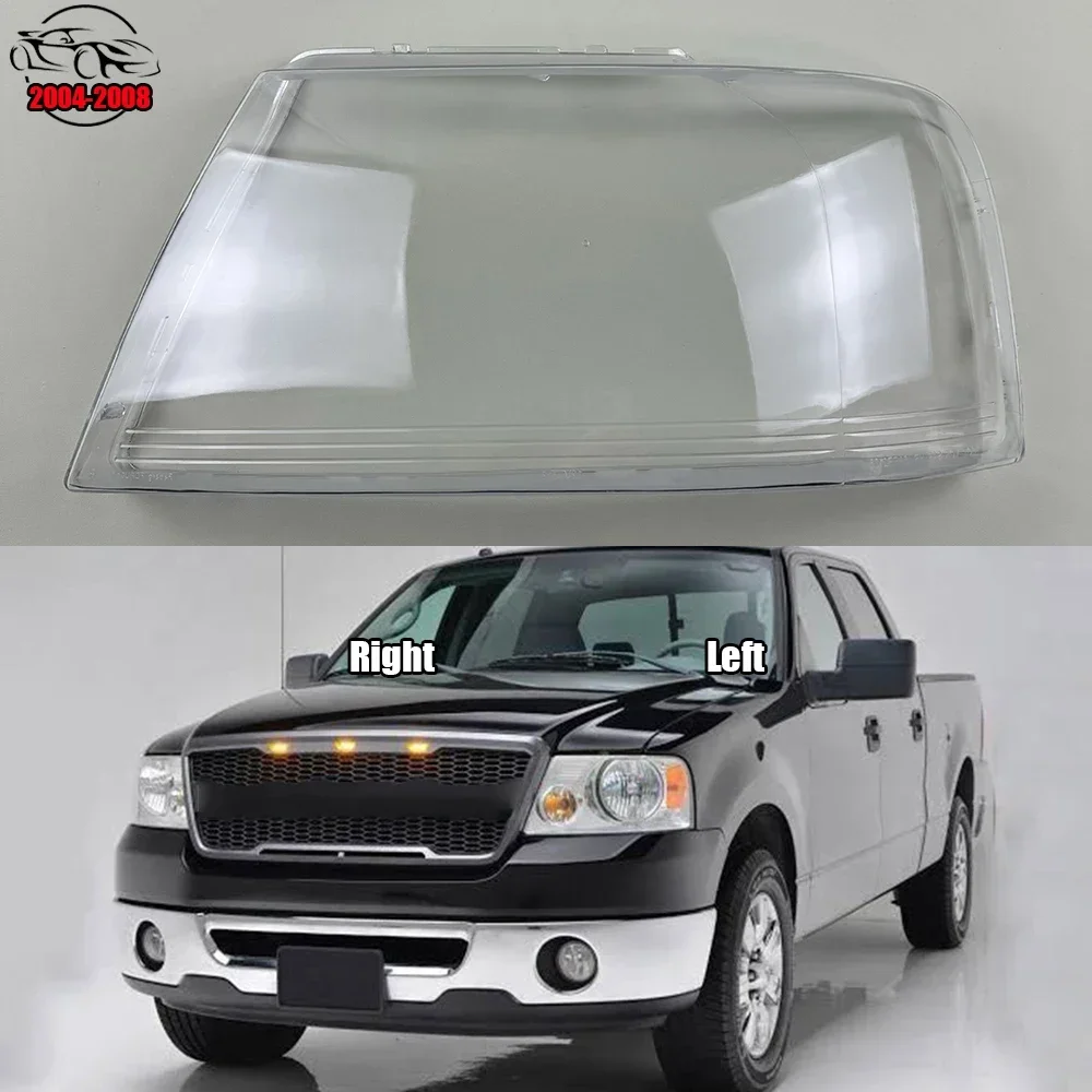 

For Ford F-150 2004-2008 Front Headlight Shell Lamp Shade Transparent Headlamp Cover Plexiglass Replace Original Lampshade