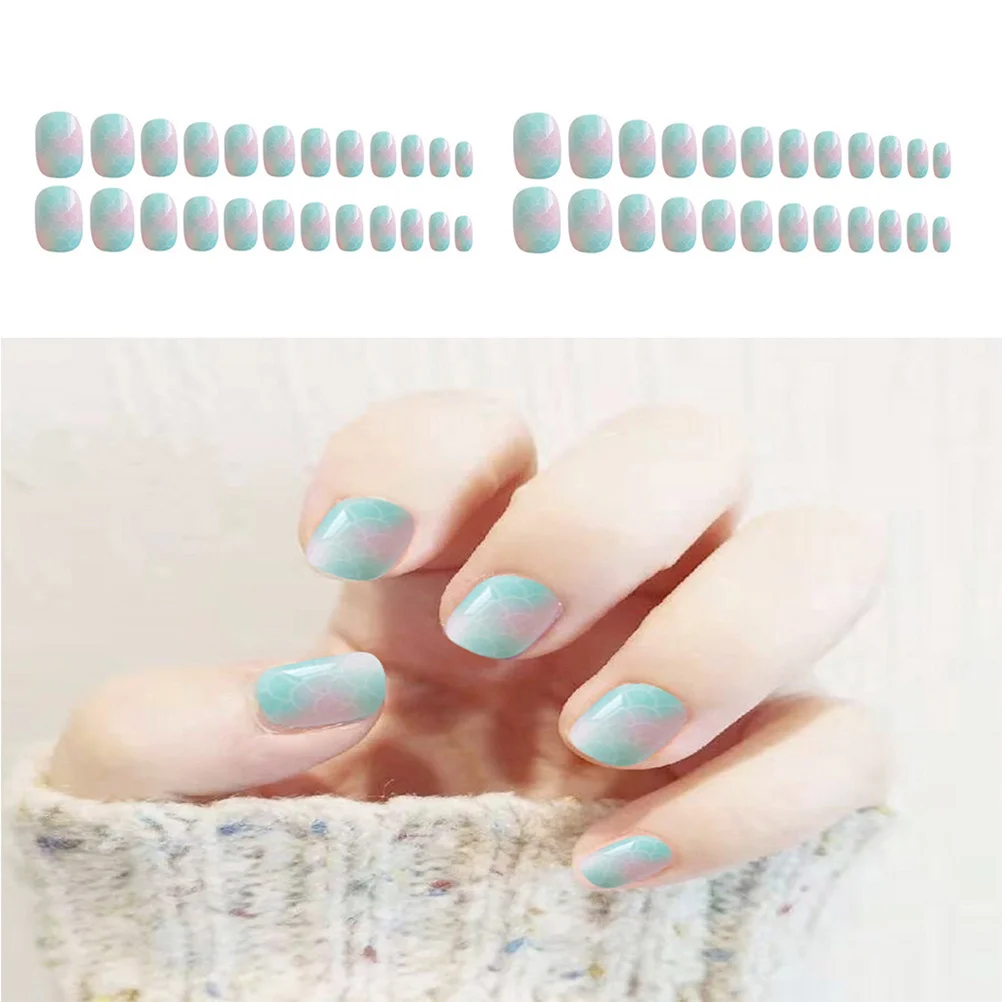 

48Pcs Wearable Fake Nail Pieces Long-Lasting Nail Art Tool Party Holiday DIY Manicure Accessories for Women Nails Decor