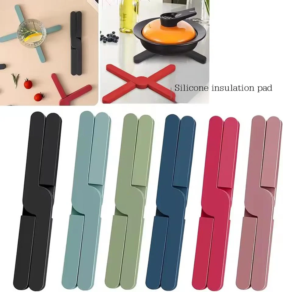 Silicone X Shaped Heat Resistant Pad Table Mat Multi-purpose Pot Holder Dish Plate Coaster Kitchen Dining