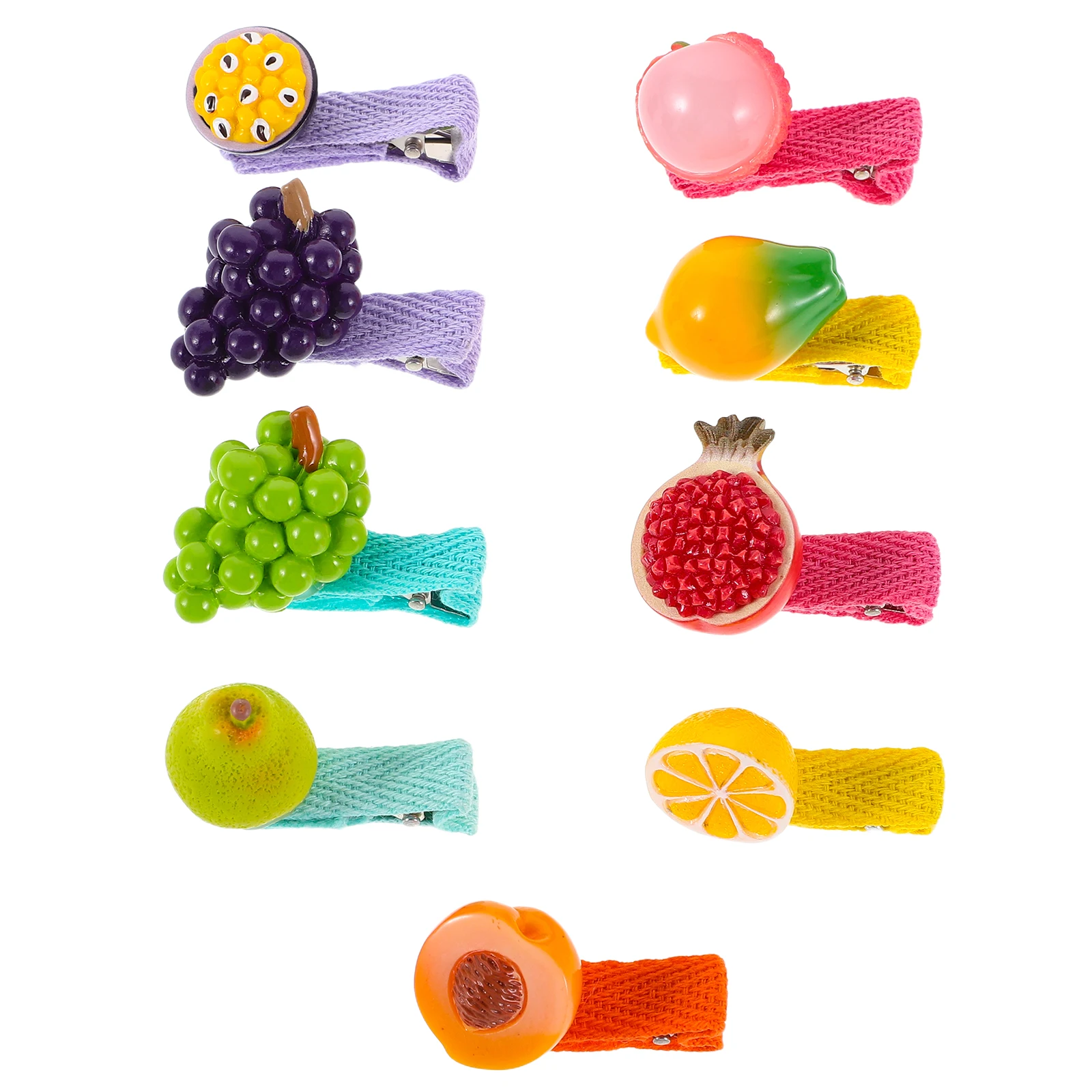

9pcs Cute Mini Fruit Clips Cartoon Hairpins Sturdy Adorable Side Accessories Colorful Barrettes For Women Decorative Party